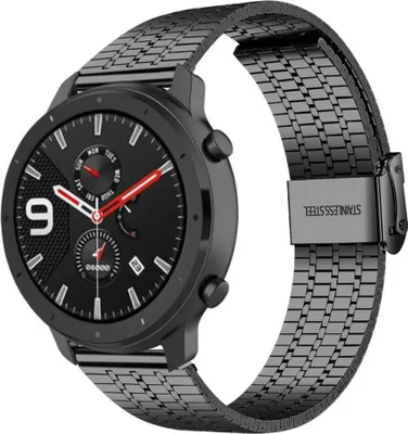 Produktbild von Strap-it Xiaomi Amazfit GTR Edelstahlarmband (Schwarz)