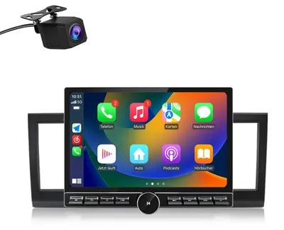 Image de Autoradio CarPlay 13,1 pouces avec caméra pour VW Transporter T6 Multivan Caravelle 2015-2022 GPS Navi WIFI 4G BT SWC USB 6+128 Go 8 cœurs DAB+ Android Auto