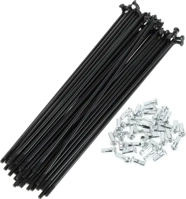 Produktbild von 1 Satz Universal-Fahrradspeichen 12G 165mm Länge Fahrradrad-Speichen-Nippel Schwarz Kohlenstoffstahl