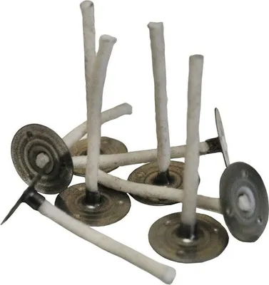 Produktbild von Teelichtdochte mit Fuß Metallplättchen gewachst 100 Stück 30 mm Docht Nr. 6
