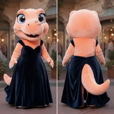 Productafbeelding van Perzikfluweel T-Rex Mascotte MASTICOT