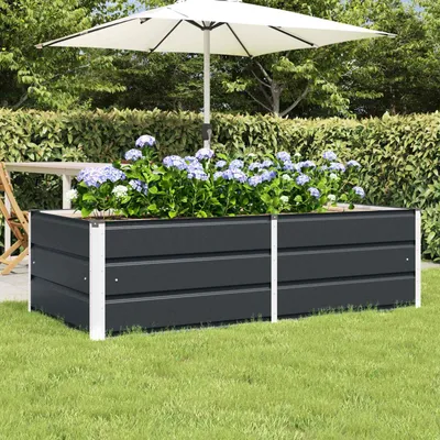 Produktbild von "Schlussverkauf" Pflanzkübel im Garten - 1 pc - Blumenbeet/Gartenbeet - Anthrazit 160x80x45 cm Stahl  C13548