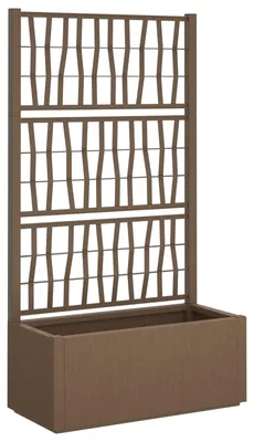 Immagine prodotto di vidaXL Fioriera da giardino con griglia, marrone, 80 x 36 x 140 cm, PP