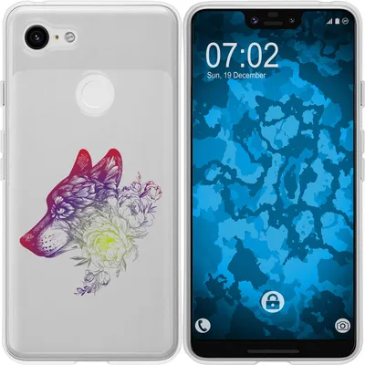 Produktbild von PhoneNatic Case kompatibel mit Google Pixel 3 XL Silikon-Hülle Floral Wolf M3-5