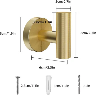 Edelstahl Handtuchhaken für Bad und Küche - Set von 2 - Gold