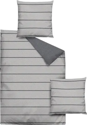 Produktbild von jilda-tex Wendebettwäsche Melange-Flanell (Stripes Grey) 135x200cm