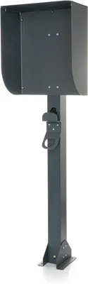 Produktbild von Kreainvent Wallbox Standfuß Aluminium mit Dach – Universelle Ladesäulen Halterung für Elektroauto | Outdoor wetterfest