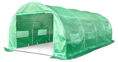 Obrázok produktu pre Záhradný fóliovník 3x6 m – PE fólia 140 g/m² s UV filtrom a mriežkou, pozinkovaná oceľ Ø25 mm, výška 2 m, 2 vstupy na zips