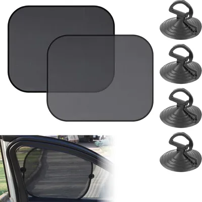 Produktbild von Autosonnenschutz 2 Stück Kinder Auto Sonnenschutz Sonnenschutz Sonnenschutz Seitenfenster mit 4 Saugnäpfen Sonnenschutz für Auto Windschutzscheibe 44