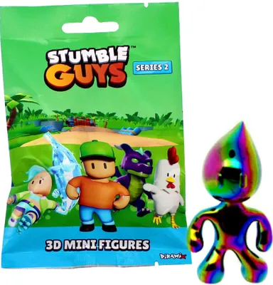 Produktbild von Stumble Guys 3D Sammelfiguren Serie 2 - Figur 23. Liquid Rainbow (Chrome)