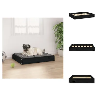 Immagine prodotto di vidaXL Letto per cani nero 61,5x49x9 cm in legno di pino massiccio - Letti per cani