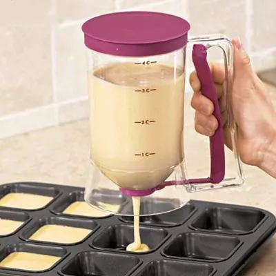 Produktbild von Teigspender - Manueller Dosierer für Pfannkuchen und Waffeln - Küchenhelfer zum Backen - 900 ml Fassungsvermögen