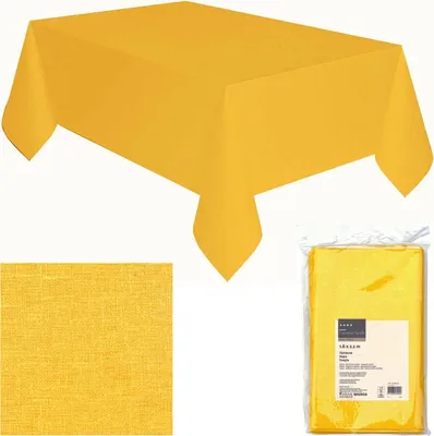 Produktbild von 4 x Migros Cucina & Tavola - Tischdecke Gelb - Airlaid-Papier - Leinenstruktur - 160 x 220 cm
