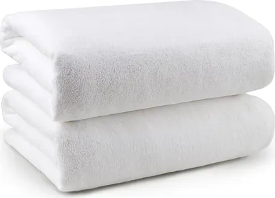Produktbild von Badetücher Weiß Mikrofaser 2 Stück 68,6 x 137,2 cm Yoga Spa
