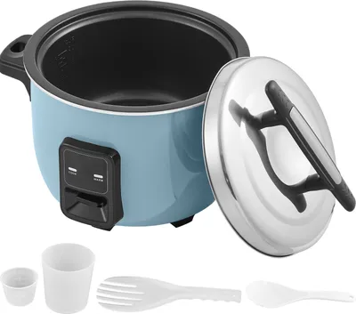 Image de SucceBuy Cuiseur à riz commercial, 40 tasses, 8 litres, pot intérieur antiadhésif, cuisson rapide et maintien au chaud pendant 24 heures, gobelet à riz et palettes, idéal pour les restaurants