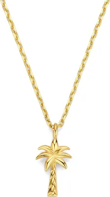 Produktbild von New Bling - 9NBG-0809 - gouden ketting met palmboom - 14 karaat - 43+2,5+2,5cm