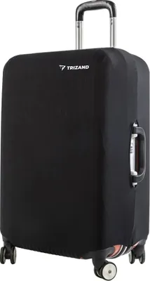 A black suitcase cover on a white background.