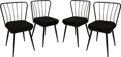 Produktbild von Skye Decor, Yıldız 943 V4, Stuhlset (4 Stück), Schwarz, 100 % METALL, 43 x 42 x 82 cm