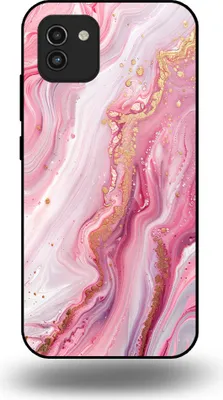 Produktbild von Smartphonica Handytasche passend für Samsung Galaxy A03 mit Marmordruck - TPU Rückseitenschutzhülle Marmordesign - Pink