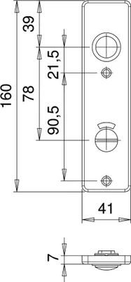 Produktbild von edi Kurzschildpaar 1236 WC/SS 78mm TS 40-45mm F1 eloxiert