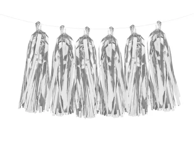Immagine prodotto di Ghirlanda con nappe 30x150cm argento
