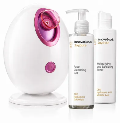 Produktbild von Elektrisches Gesichtssauna-Set, Rice Joypure Gesichtsreiniger 200 ml & Rice Joyfresh Gesichtstoner 150 ml InnovaGoods