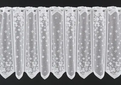 Produktbild von Gardinen Kranzusch Scheibengardine Mini Quadrate 45x625 cm H/B Weiß Bistrogardine Vorhang Küche 1er Pack