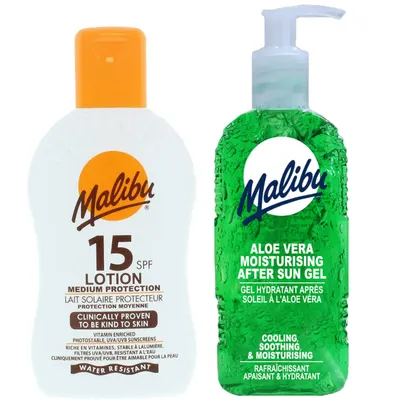 Immagine prodotto di Malibu SPF15 BALM INFROPROVERE 200 ml + gel di aloe dopo abbronzatura 200 ml