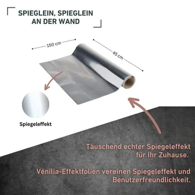 Produktbild von Venilia selbstklebende, robuste und hitzebeständige Spiegelfolie 45x150cm