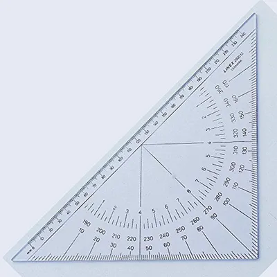 Produktbild von Linex 2800MH Nautischer Winkelmesser, Navigation Kursdreieck, 28 cm, Längenmaßskala 240mm, transparent