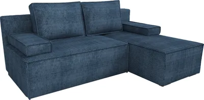 Produktbild von BroMARKT Ecksofa mit Schlaffunktion Caspar Blau Cord Rechts