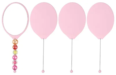 Productafbeelding van Handspiegel met handvat - Make-up spiegel - 4 stuks - 19,5 x 7,8 cm - Roze