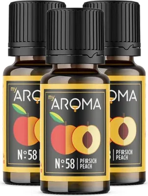 Produktbild von myAROMA Flavour Drops – Pfirsich 3x10ml, Zuckerfreie, Kalorienfreie & Vegane Lebensmittelaromen ohne Künstliche Farbstoffe
