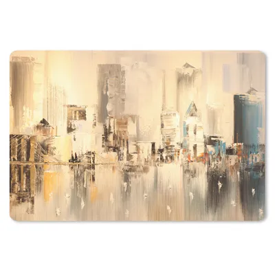 Produktbild von MuchoWow® Mauspad Mousepad Gemälde - Öl - Abstrakt - Skyline 27x18 cm - Mousepads - Maus Mat - Pad - Mausunterlage - Büroartikel - Desk Matten