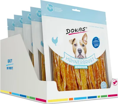 Produktbild von DOKAS Hühnerbrust in Streifen 500g 5er Pack