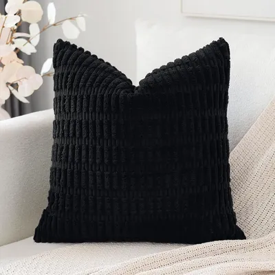 Zdjęcie produktu dla Poszewka na poduszkę, tkanina corduroy, wzór w paski, 40x40 cm, idealna do salonu i sypialni