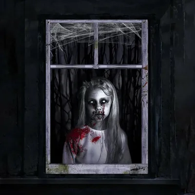 Gruselige Halloween Fensterdekoration 120 x 80 cm