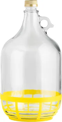 Produktbild von lilawelt24 1 x 5L Glasballon (Gallone) mit Schutzkorb, Rundgriff & Schraubverschluss – Glasflasche für Wein, Gärung & Saft