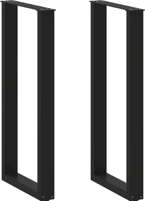 Produktbild von Möbel Couchtischbeine U-Form 2 Stk. Schwarz 40x(100-101) cm Stahl - Tischbeine 4013228