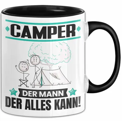 Produktbild von Camper Tasse Geschenk für Camper Der Mann Der Alles Kann Geschenkidee zum Geburtstag (Schwarz)