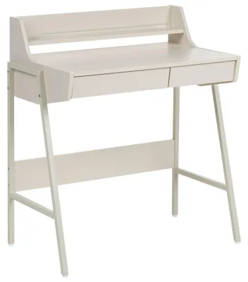 Produktbild von BELIANI Schreibtisch Hellbeige 73 x 48 cm 2 Schubladen mit erhöhter Ablage Industriell