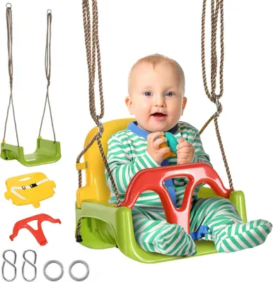 Produktbild von Babyschaukel 3 in 1 Kinderschaukel verstellbar mitwachsend mit Rückenlehne