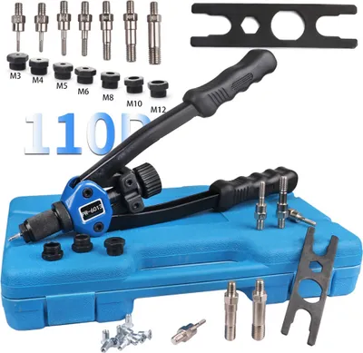 Image de kit de 110 riveteuses manuelles de qualité supérieure Machine à riveter manuelle simple Kit d'outils de rivetage professionnel