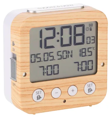 Obrázek produktu pro Rádiem řízený budík Bingo TFA 60.2528 Cestovní budík 2 alarmy Osvětlení