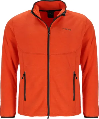 Produktbild von Blue Wave Herren Fleecejacke Marco in Streifenoptik - Jacke mit Stehkragen und Reißverschluss in Orange Größe 5XL
