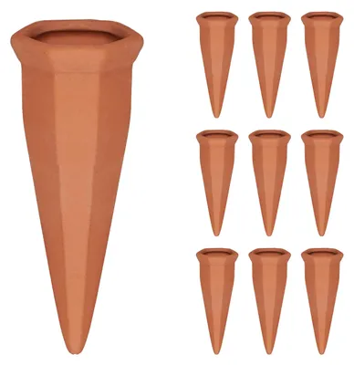 Tropfbewässerung 10er-Set, Terrakotta, für 1-l-Flaschen