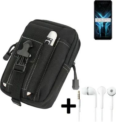 Produktbild von K-S-Trade Gürteltache + Kopfhörer kompatibel mit ZTE Blade V2020 5G Gürtel Tasche Holster Schutz Hülle Handy Hülle  schwarz inkl. Extrafächer