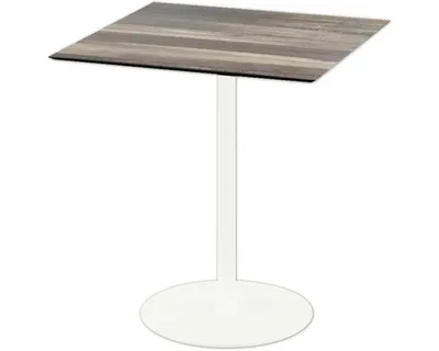 Produktbild von Urban Terrassentisch Weiß gestell + Tropical Wood HPL 70x70 cm