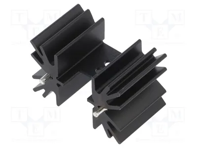 Produktbild von 1x Radiator: geprägt  schwarz H H: 25,4mm 647-10ABEP Kühler L: 25,4mm W: 41,9mm