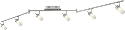 Immagine prodotto di Faretti Paulmann ZyLed su asta 6x3W, ferro spazzolato, 230 V/12 V, metallo/vetro
